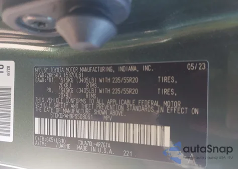 2023 Toyota Highlander Limited z USA, uszkodzony, nr VIN 5TDKDRAH9PS508061